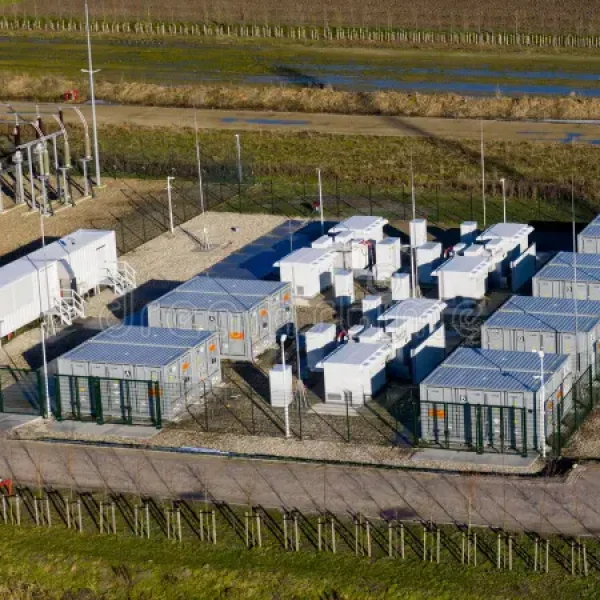 zeewolde-netherlands-january-aerial-view-battery-storage-wind-park-drone-video-system-high-voltage-station-454521249
